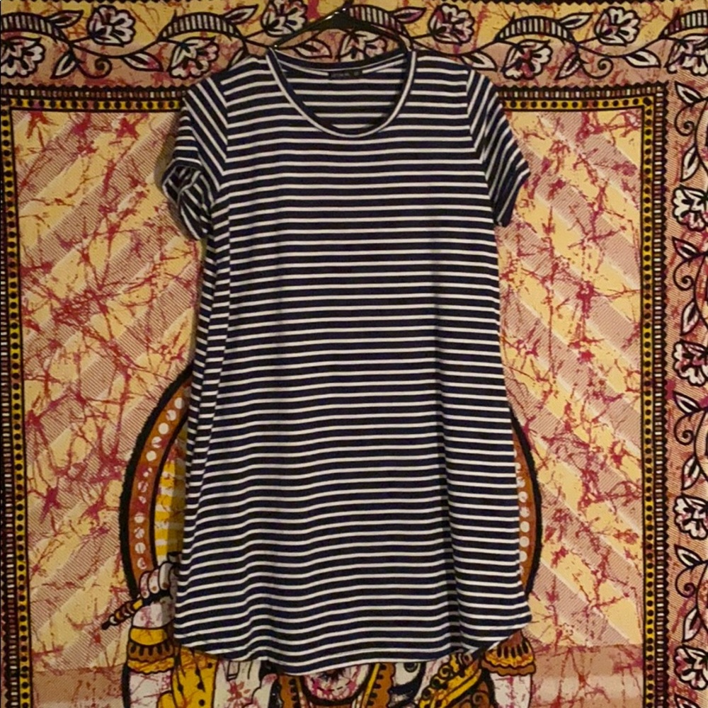 Black and white striped dress